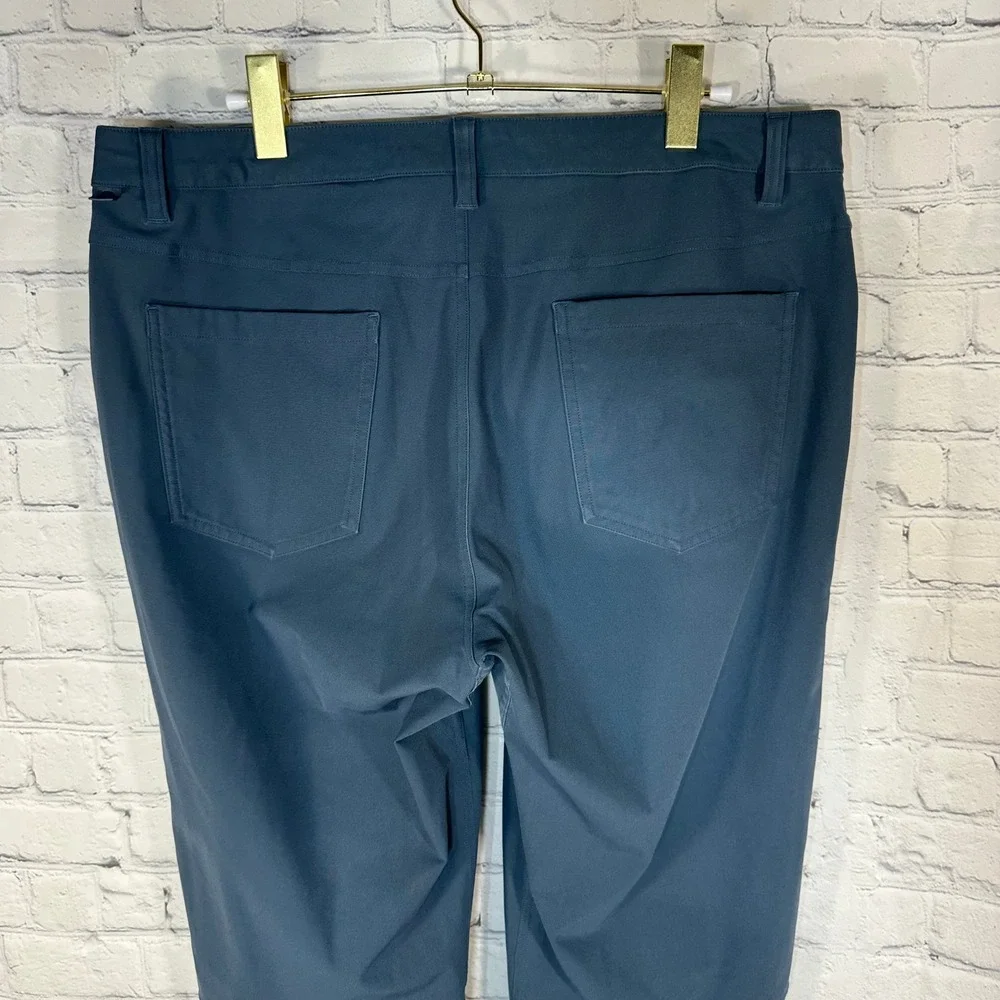 Lululemon ABC Slim-Fit Pant Warpstreme Blue Gray Mens 35 x 32 LM5ADBT